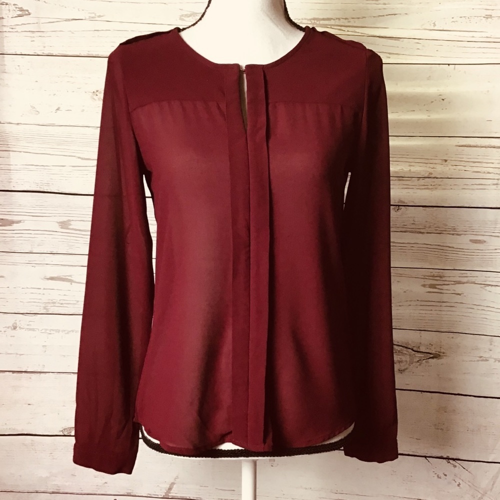 TOBI SHEER LONGSLEEVES TOP SMALL